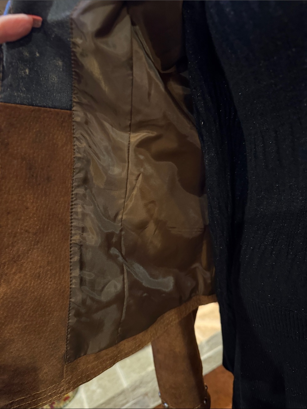 Cripple Creek Suede Western-Style Brown Jacket w/Leather Studded Trim/Concho Bck - Picture 12 of 15